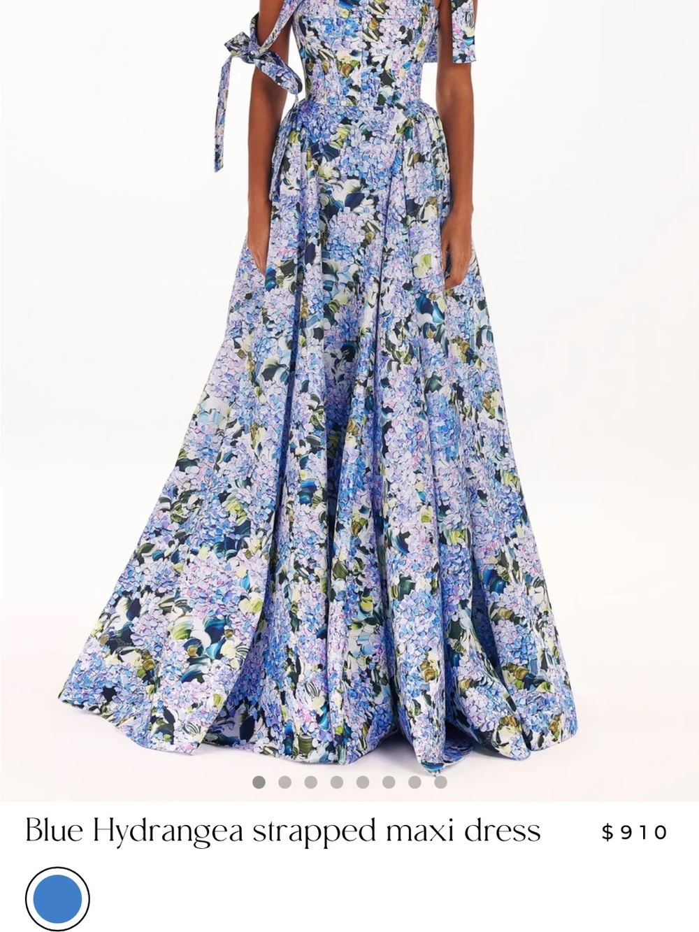 Milla Hydrangea Print Strapped Maxi Dress in Blue and Lilac